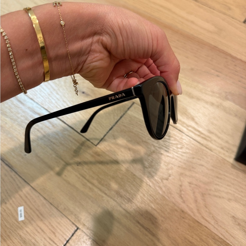 Prada Black Round Sunglasses with Dark Gray Lenses - Picture 5 of 6